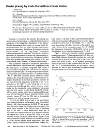 Carrier Pinning by Mode Fluctuations in Laser Diodes J