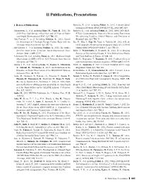 II Publications, Presentations