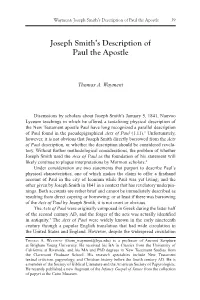 Joseph Smith's Description of Paul the Apostle