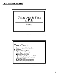 L#07: PHP Date & Time