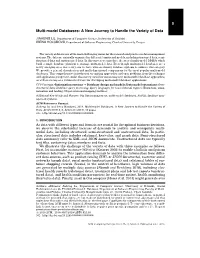 Multi-Model Databases: a New Journey to Handle the Variety of Data