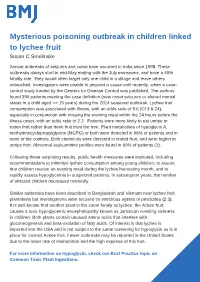 Mysterious Poisoning Outbreak Linked to Lychee Fruit in Children