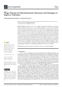 Phage Therapy for Mycobacterium Abscessus and Strategies to Improve Outcomes