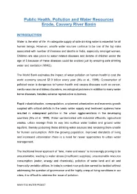 Public Health, Pollution and Water Resources Erode, Cauvery River Basin