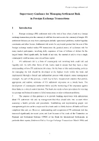 Supervisory Guidance for Managing Settlement Risk in Foreign Exchange Transactions