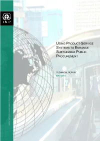 Using Product-Service Systems to Enhance Sustainable Public Procurement