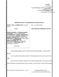 DECLARATION of MICHAEL WILTON 10 V