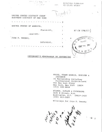 DEFENDANT's MEMORANDUM on SENTENCING F~·