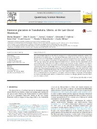 Extensive Glaciation in Transbaikalia, Siberia, at the Last Glacial Maximum