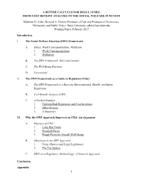 From Cost-Benefit Analysis to the Social Welfare Function