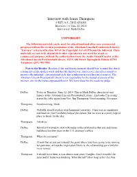 Interview with James Thompson # IST-A-L-2013-054.06 Interview # 6: June 12, 2014 Interviewer: Mark Depue
