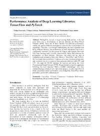 Performance Analysis of Deep Learning Libraries: Tensorflow and Pytorch