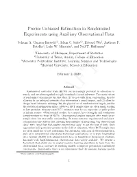 Precise Unbiased Estimation in Randomized Experiments Using Auxiliary Observational Data