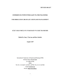 Revised Draft Experiences with Inter Basin Water