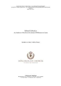 School Libraries an Analysis of the Socio-Economical Differences in Lima