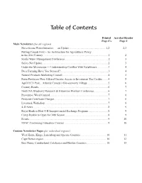 Table of Contents
