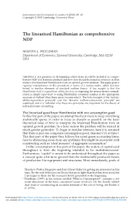 The Linearised Hamiltonian As Comprehensive NDP