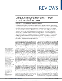 Ubiquitin-Binding Domains — from Structures to Functions