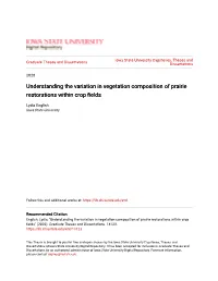 Understanding the Variation in Vegetation Composition of Prairie Restorations Within Crop Fields