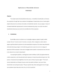 1 Implications of Shareholder Activism