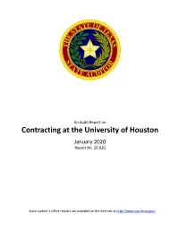 An Audit Report on Contracting at the University of Houston January 2020 Report No