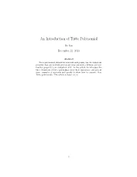 An Introduction of Tutte Polynomial