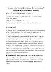 Assessment of Natural Groundwater Concentrations of Hydrogeological Structures in Germany