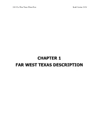 Chapter 1 Far West Texas Description