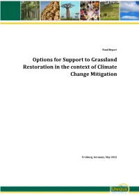 Options for Support to Grassland Restoration in the Context of Climate Change Mitigation