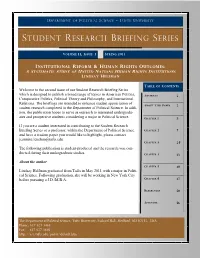 Publish a Broad Range of Topics in American Politics, ABSTRACT 1 Comparative Politics, Political Theory and Philosophy, and International Relations