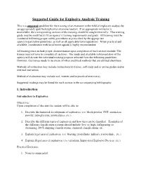 Suggested Guide for Explosive Analysis Training