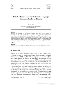 Switch-Reference and Omotic-Cushitic Language Contact in Southwest Ethiopia