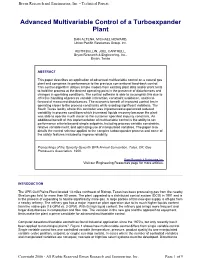 Advanced Multivariable Control of a Turboexpander Plant