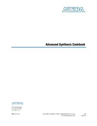 Advanced Synthesis Cookbook