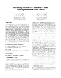 Evaluating Performance Benefits of Head Tracking in Modern Video
