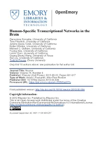 Human-Specific Transcriptional Networks in The