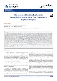 Philosophical Rationalisation of a Geotechnical Narrative to Cost Overruns in Highway Projects