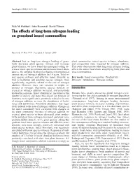 The Effects of Long-Term Nitrogen Loading on Grassland Insect Communities