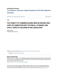 Wig) Craft in Connection with Technical, Economic and Safety Aspects Followed by Imo Legislation