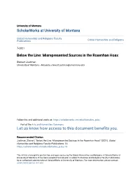 Misrepresented Sources in the Rosenhan Hoax
