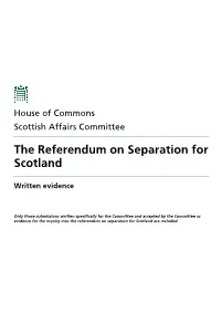 The Referendum on Separation for Scotland