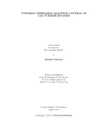 Towards Verifiable Adaptive Control of Gas Turbine Engines