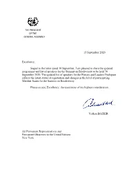 15 September 2020 Excellency, Sequel to the Letter Dated 10