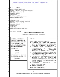 Copeland V. Twitter, Google, and Facebook, Complaint for Damages Case 3:17-Cv-05851 Document 1 Filed 10/12/17 Page 2 of 112