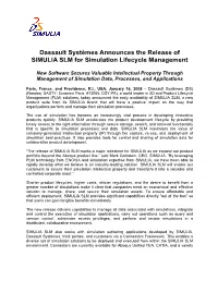 Dassault Systèmes Announces the Release of SIMULIA SLM for Simulation Lifecycle Management