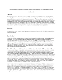 Fundamental and Application of Aerobic Granulation Technology for Wastewater Treatment