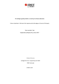 On Analogue-Gravity Models As Seen by In-Universe Observers a Thesis
