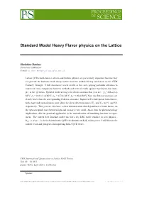 Standard Model Heavy Flavor Physics on the Lattice
