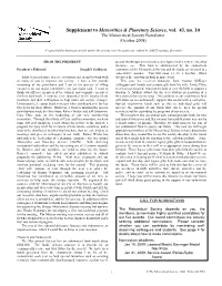 Supplement to Meteoritics & Planetary Science, Vol. 43, No. 10