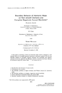 Boundary Behavior of Harmonic Maps on Non-Smooth Domains and Complete Negatively Curved Manifolds*